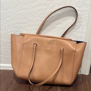 Tory Burch Large Tan Leather Tote Bag